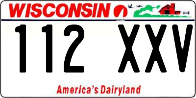 WI license plate 112XXV