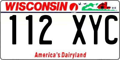 WI license plate 112XYC