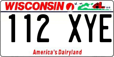 WI license plate 112XYE