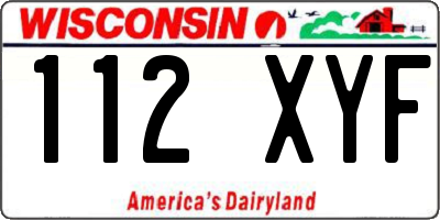 WI license plate 112XYF