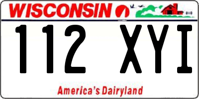 WI license plate 112XYI