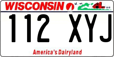 WI license plate 112XYJ