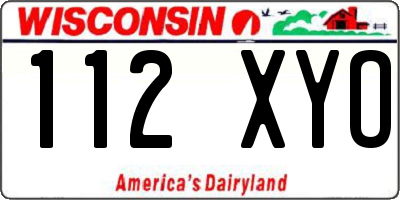 WI license plate 112XYO