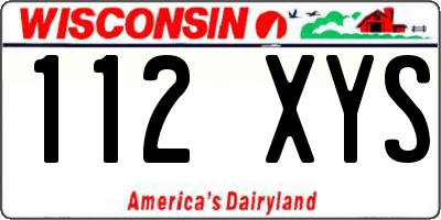 WI license plate 112XYS