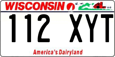WI license plate 112XYT