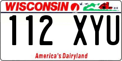 WI license plate 112XYU