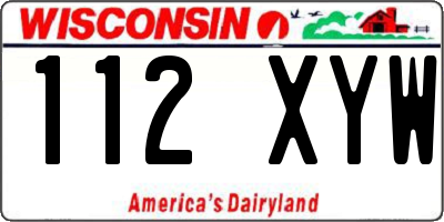 WI license plate 112XYW