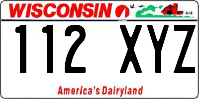 WI license plate 112XYZ