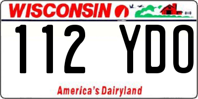 WI license plate 112YDO