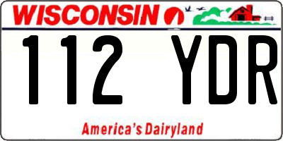 WI license plate 112YDR