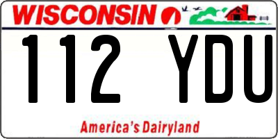 WI license plate 112YDU