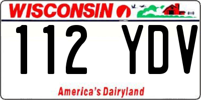 WI license plate 112YDV