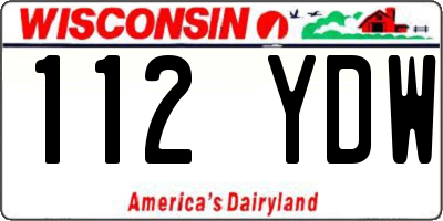 WI license plate 112YDW