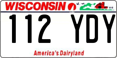 WI license plate 112YDY