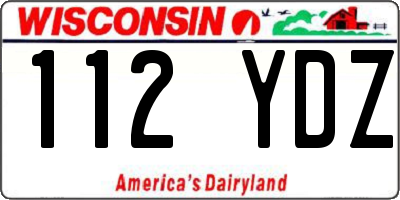 WI license plate 112YDZ