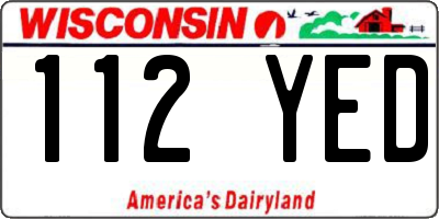 WI license plate 112YED