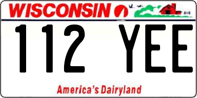 WI license plate 112YEE