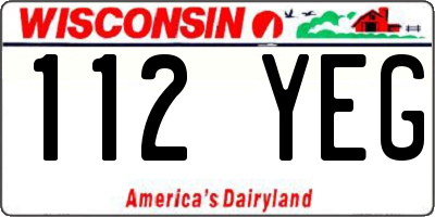 WI license plate 112YEG