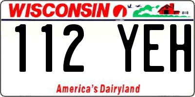 WI license plate 112YEH