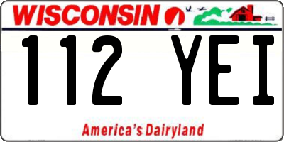 WI license plate 112YEI