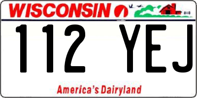 WI license plate 112YEJ