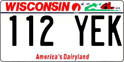 WI license plate 112YEK