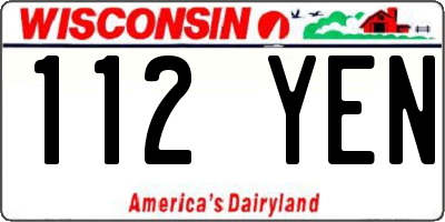 WI license plate 112YEN