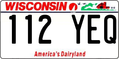 WI license plate 112YEQ