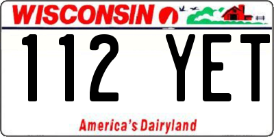 WI license plate 112YET