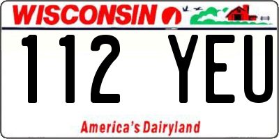WI license plate 112YEU