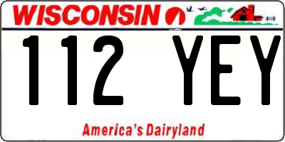 WI license plate 112YEY