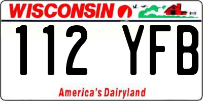 WI license plate 112YFB