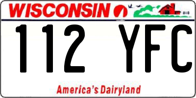 WI license plate 112YFC