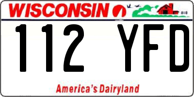 WI license plate 112YFD