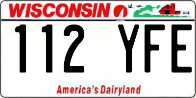 WI license plate 112YFE