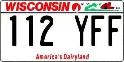WI license plate 112YFF