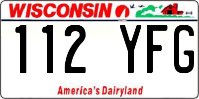 WI license plate 112YFG