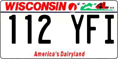 WI license plate 112YFI