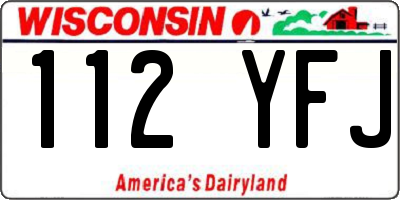 WI license plate 112YFJ