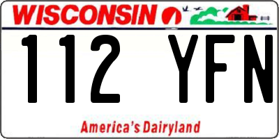 WI license plate 112YFN