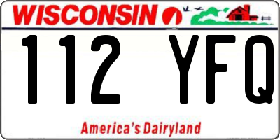 WI license plate 112YFQ
