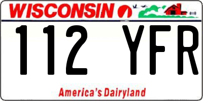 WI license plate 112YFR