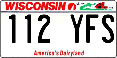 WI license plate 112YFS