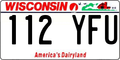 WI license plate 112YFU