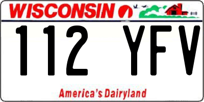 WI license plate 112YFV