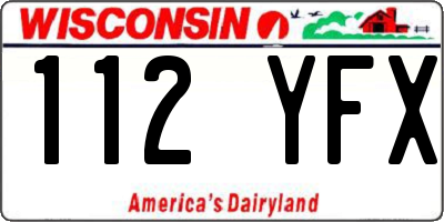WI license plate 112YFX