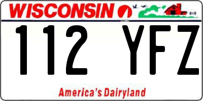 WI license plate 112YFZ