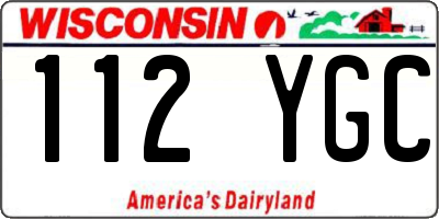 WI license plate 112YGC