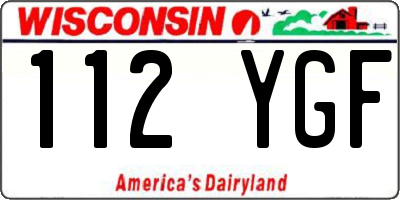 WI license plate 112YGF