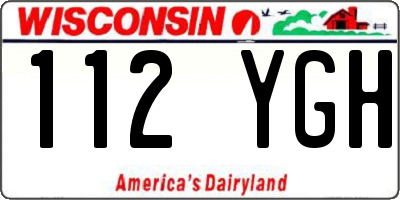 WI license plate 112YGH